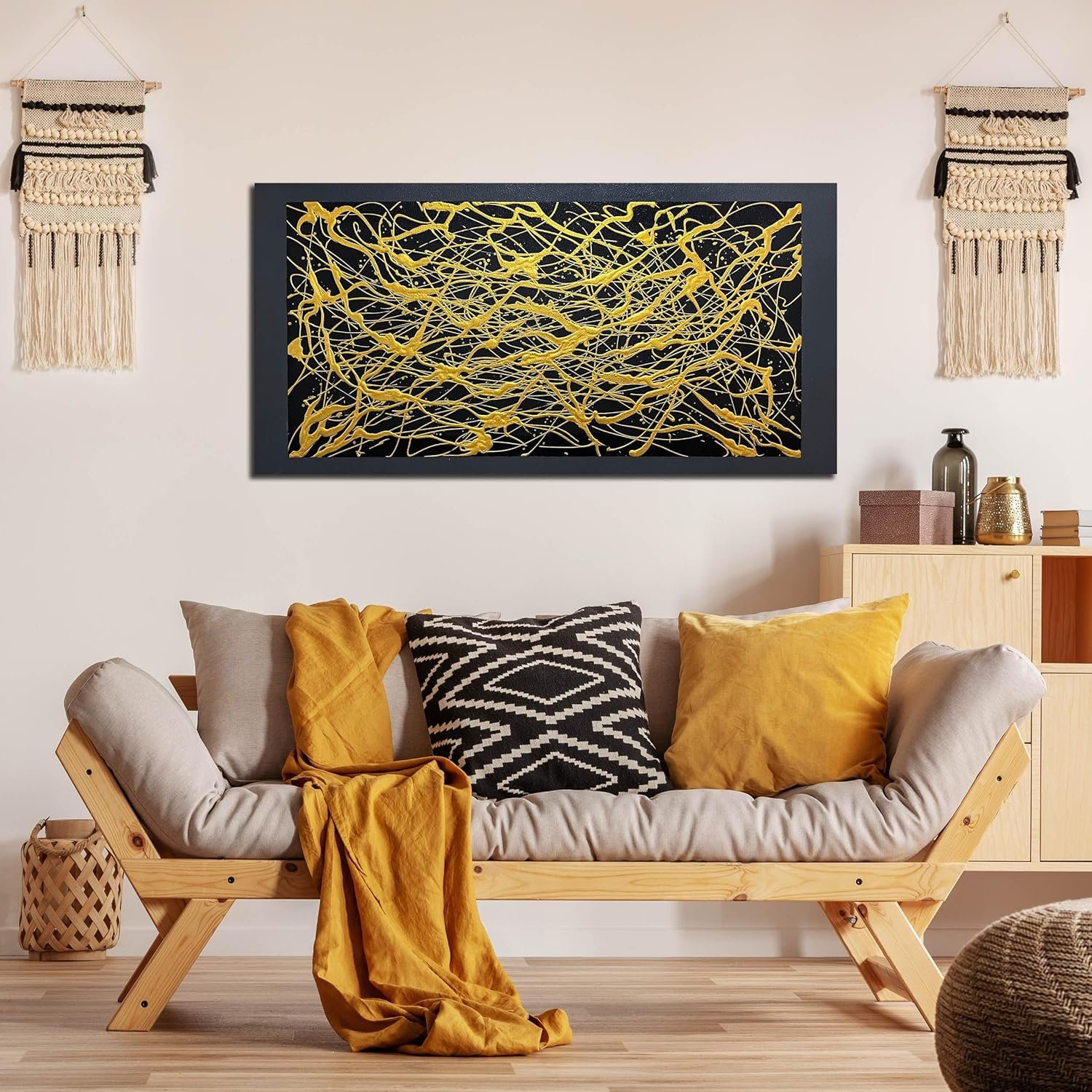 Abstract Canvas Hand Painted Wall Art - Image 3