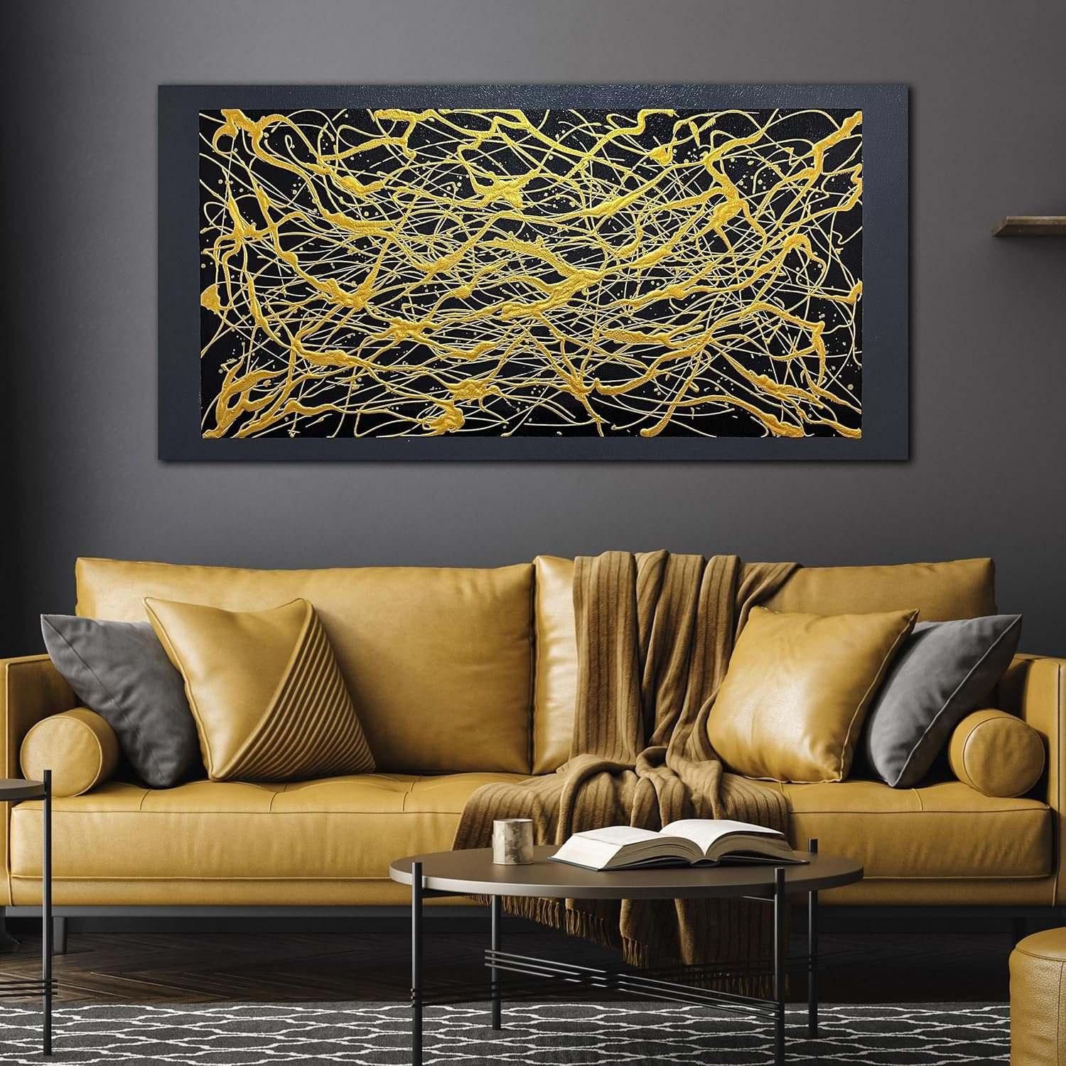 Abstract Canvas Hand Painted Wall Art - Image 2