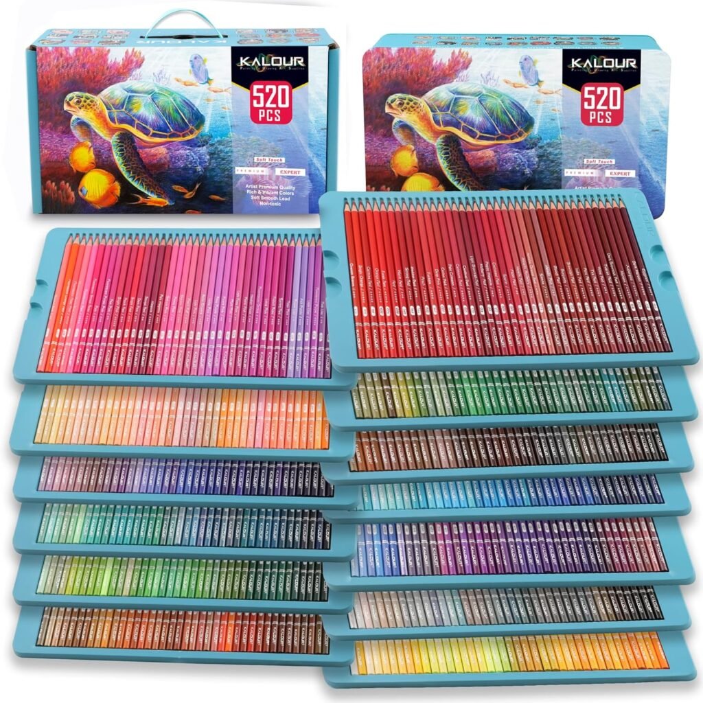 KALOUR Pro Colored Pencils – 520 Vivid Colors for Artists and Adult