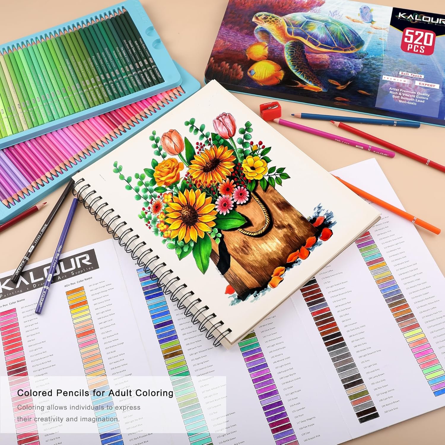KALOUR Pro Colored Pencils – 520 Vivid Colors for Artists and Adult - Image 3